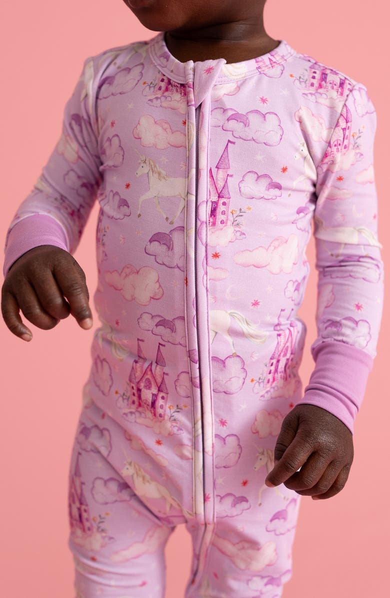 Posh Peanut Smiles Fitted Convertible Footie Pajamas, Alternate, color,