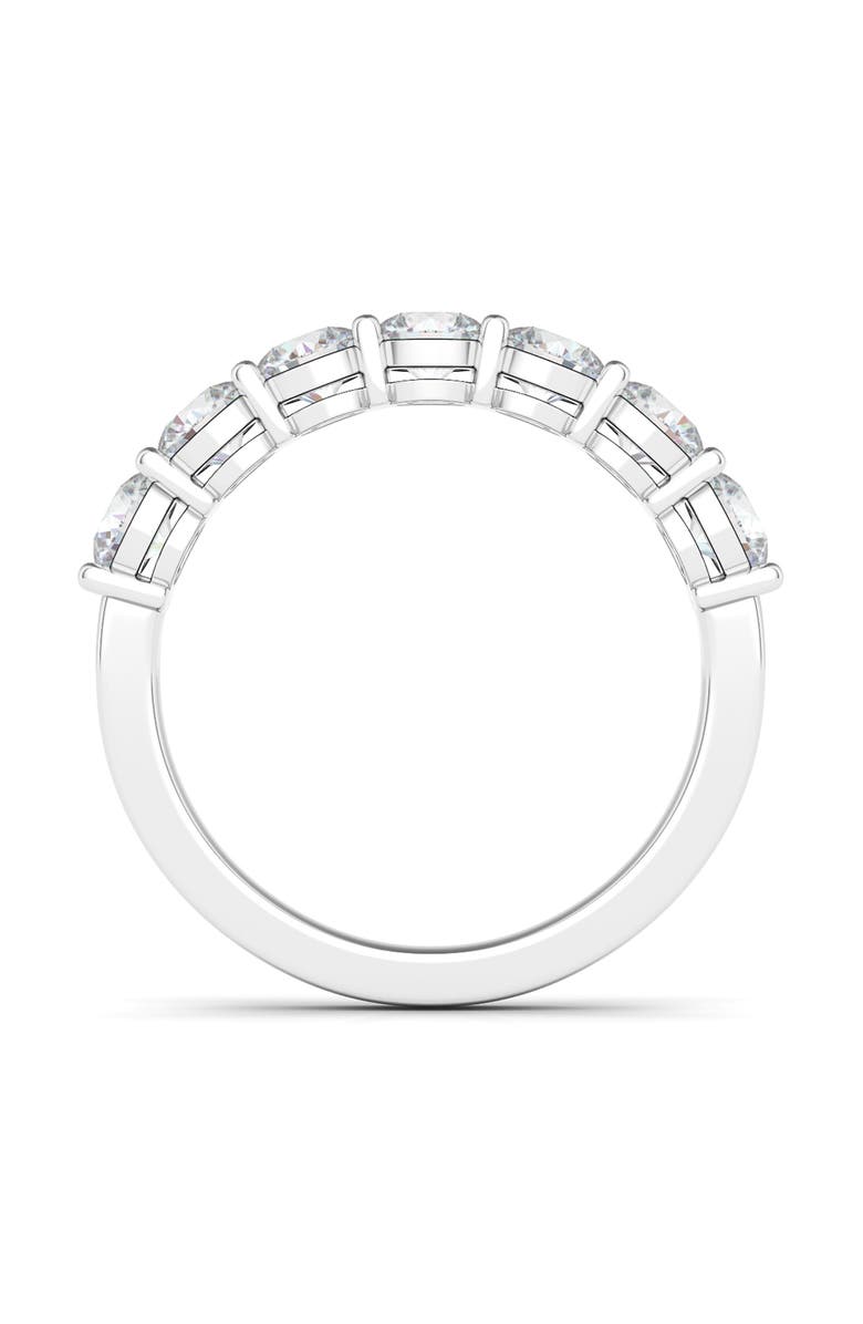 HauteCarat Half Round Cut Lab Grown Diamond 18K Gold Eternity Band Ring, Alternate, color, White Gold