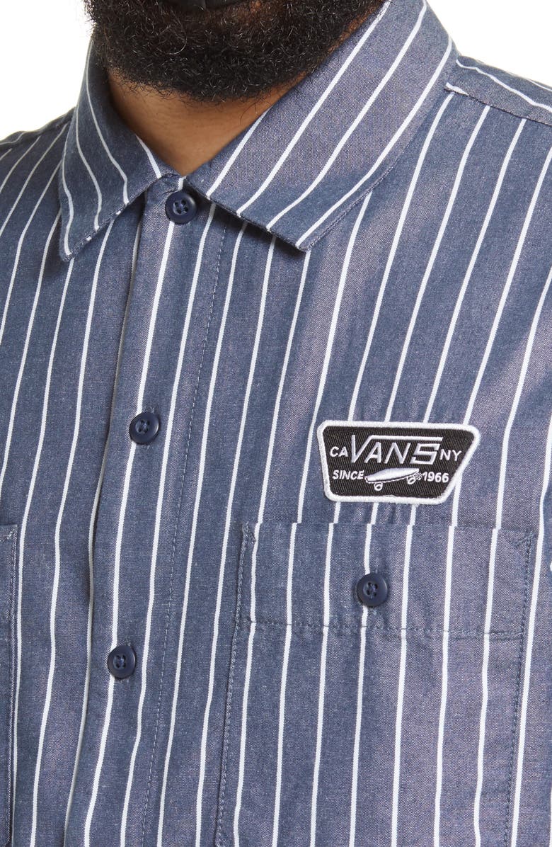 Vans Coleman Stripe Short Sleeve Button-Up Shirt, Alternate, color,