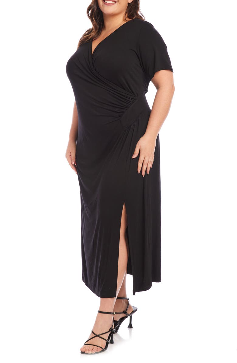 Karen Kane Faux Wrap Midi Dress, Alternate, color, 