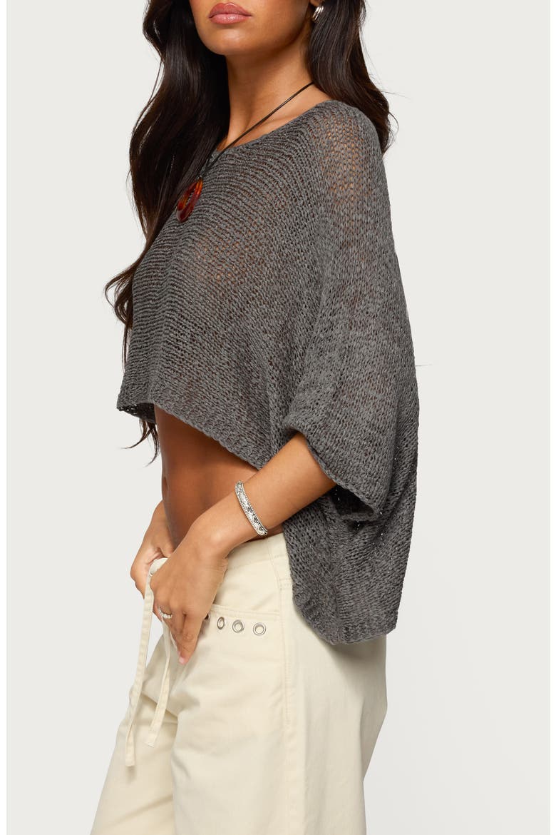 Laline Loose Knit Crop Top, Alternate, color, GRAY