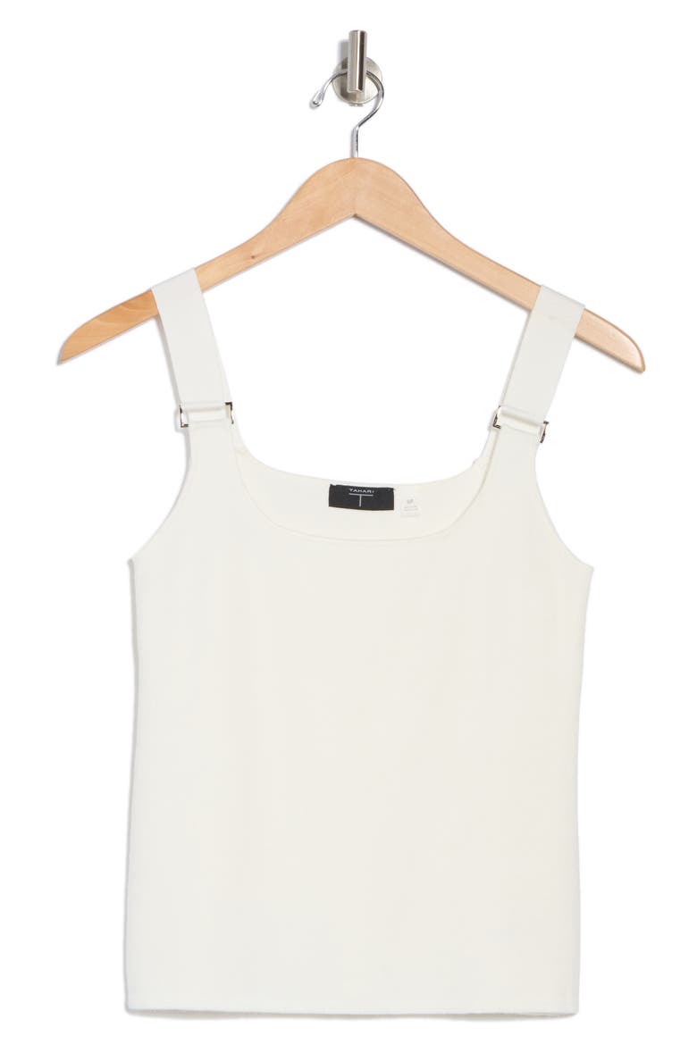 Square Neck Rib Sleeveless Sweater, Alternate, color, WHITE STAR
