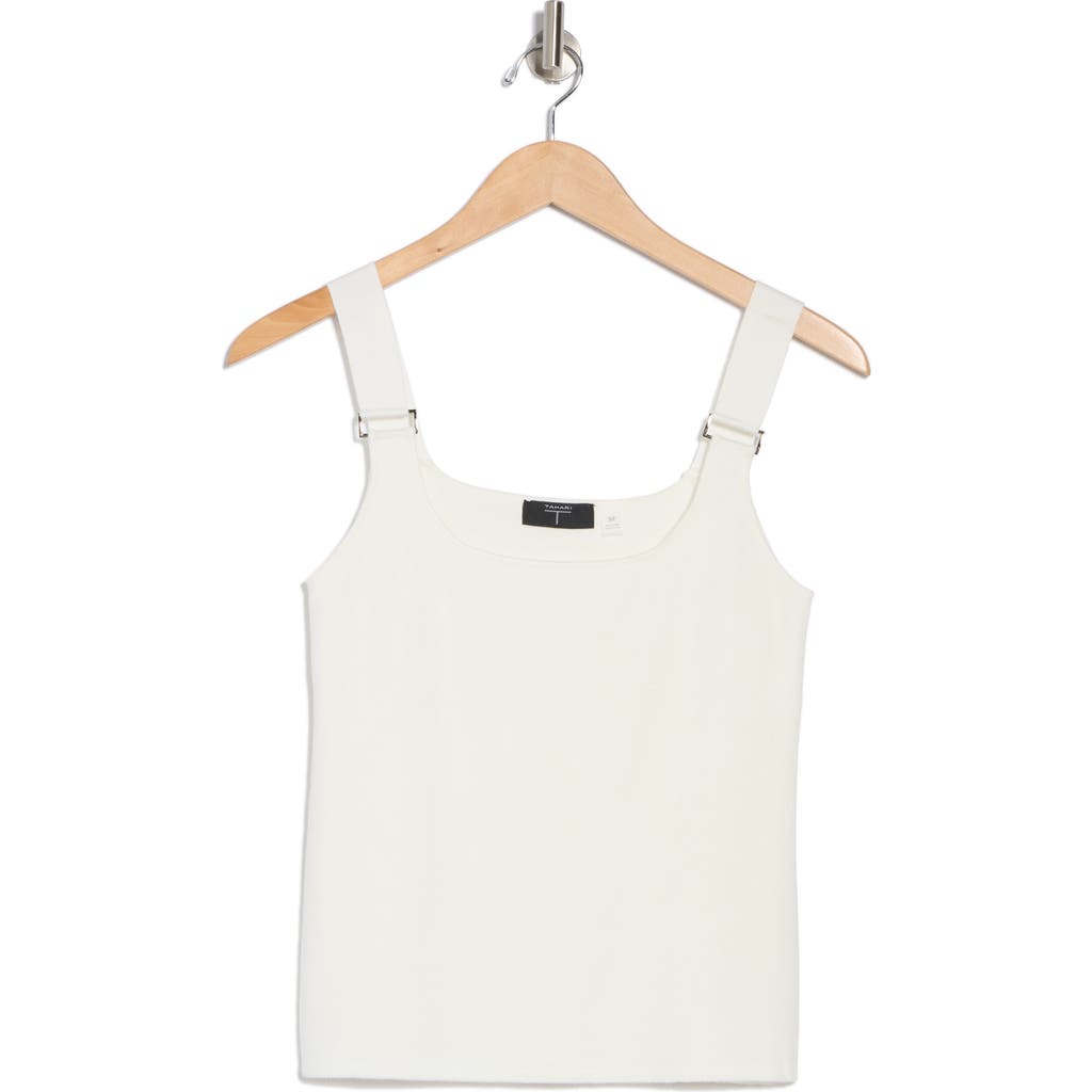 T Tahari Square Neck Rib Sleeveless Sweater