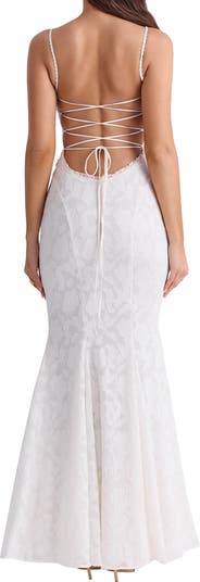 Joan Floral Appliqué Mermaid Gown