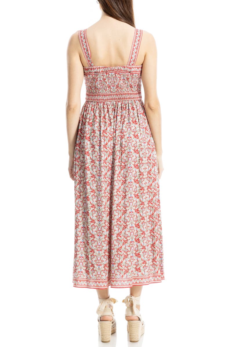 MAX STUDIO Print Fit & Flare Maxi Dress, Alternate, color, Claret/ Cream Paisly Harmony