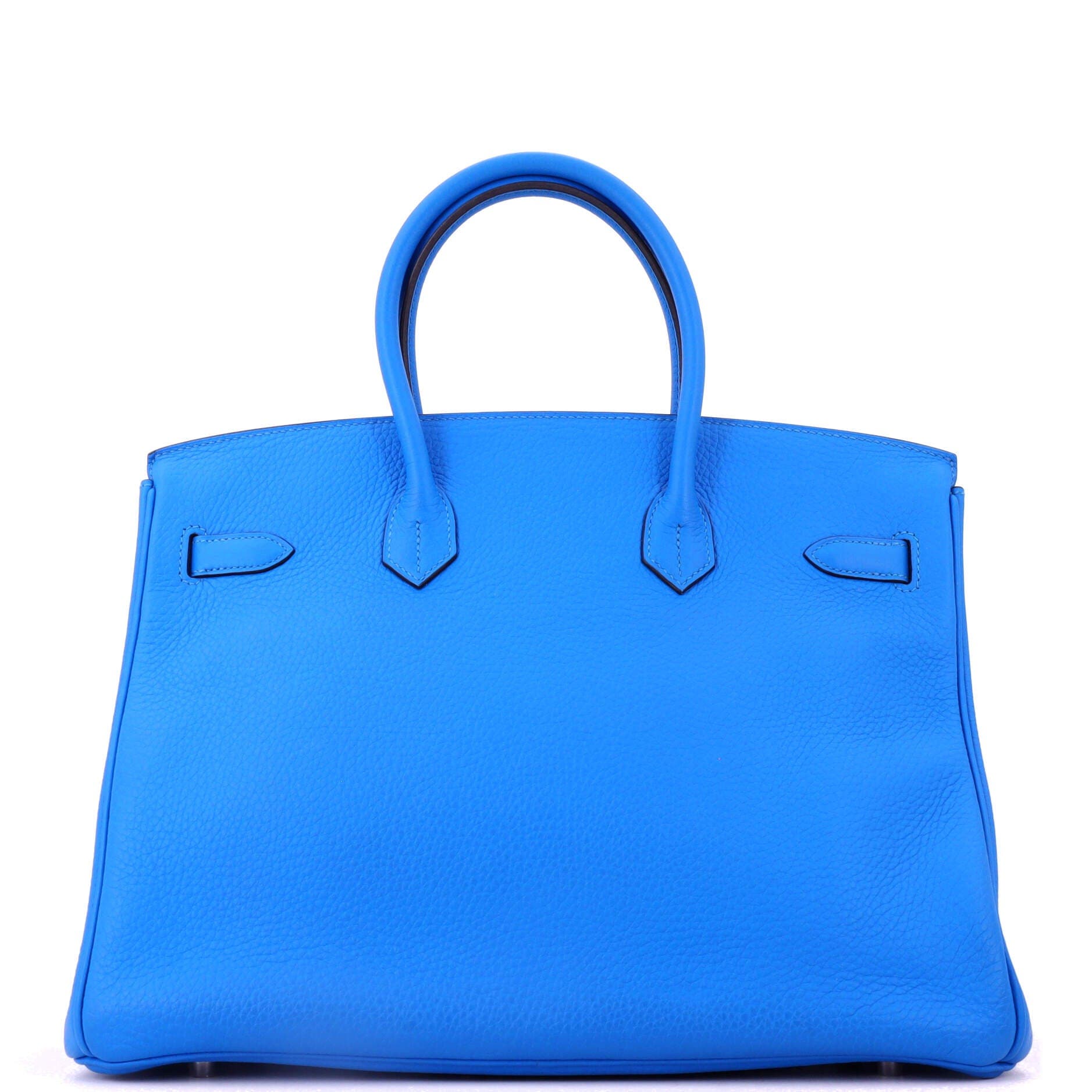 Birkin Handbag Blue Clemence with Palladium Hardware 35, Alternate, color, Blue