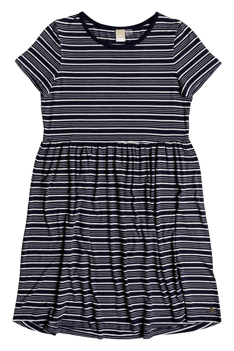 Fame For Glory Stripe T-Shirt Dress, Alternate, color, DRESS BLUES HORIZONTAL STRIPES