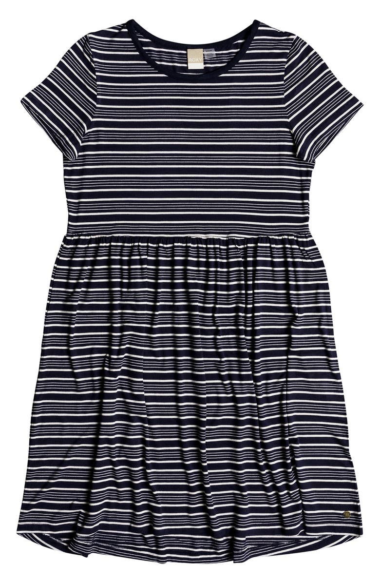 Roxy Fame For Glory Stripe T-Shirt Dress, Alternate, color, 