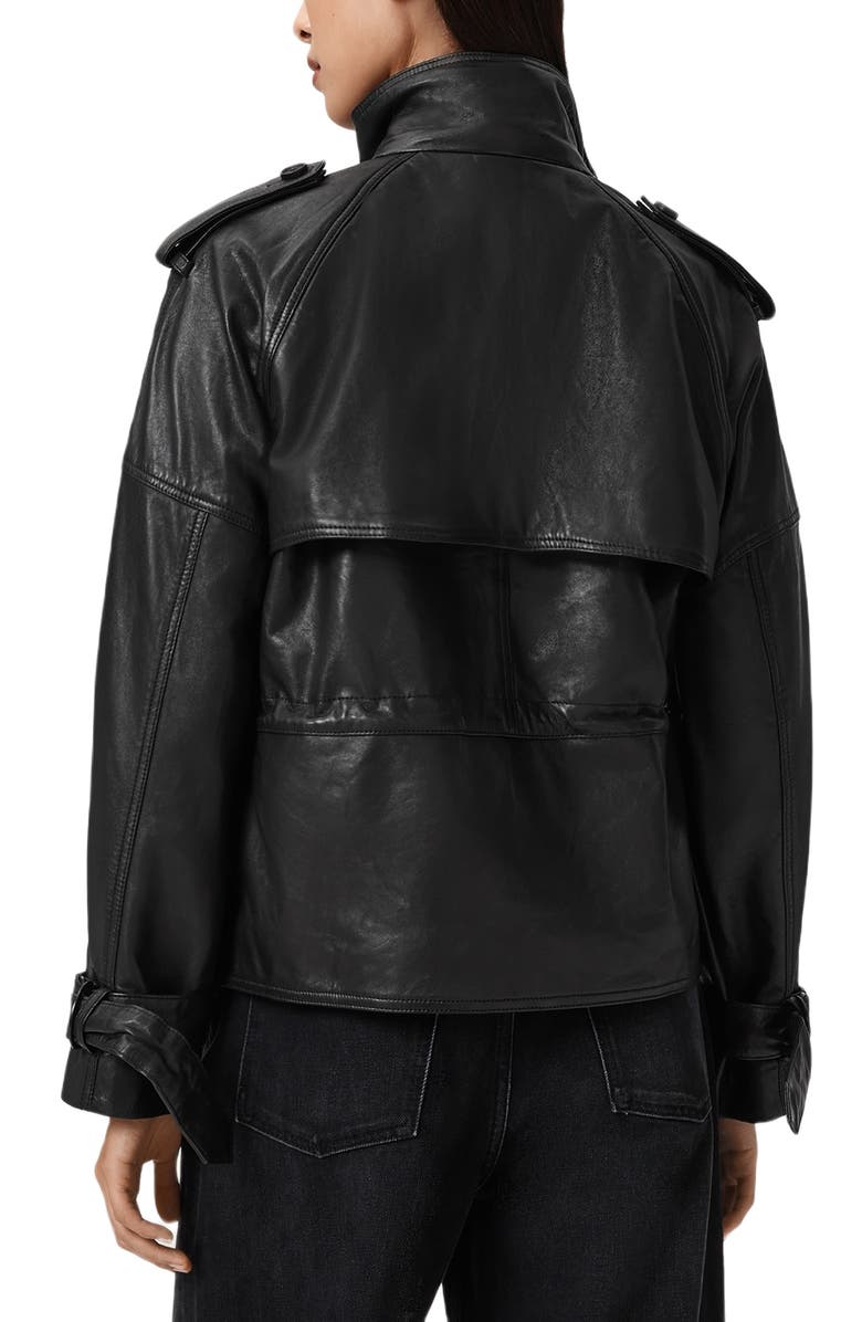 AllSaints Serne Leather Jacket, Alternate, color, Black