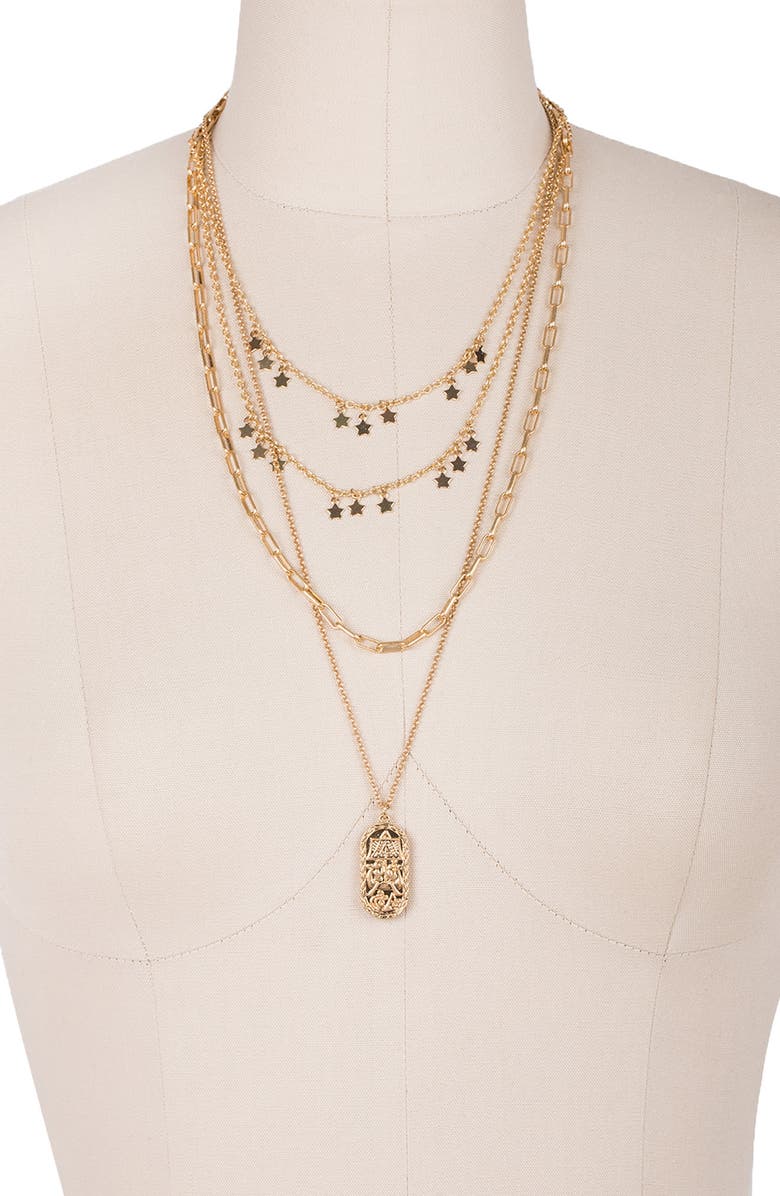 SAACHI Starletta Layered Necklace, Alternate, color, Gold