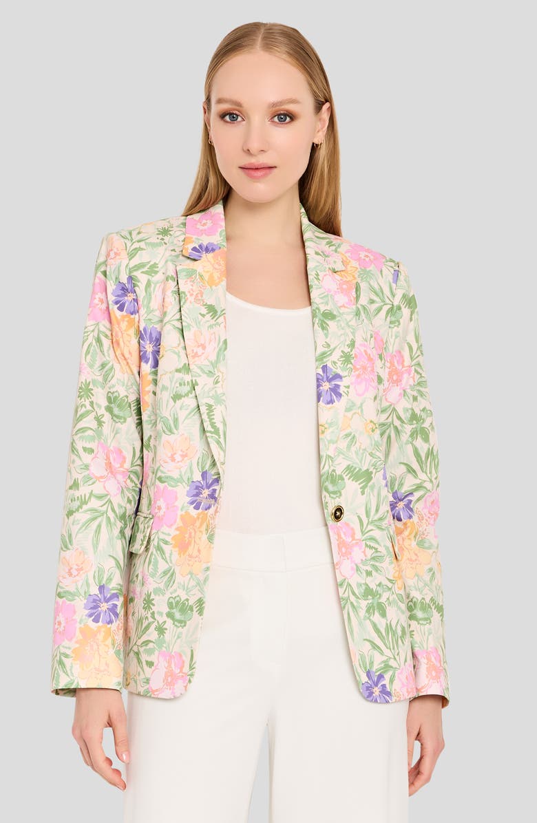 Tahari ASL Floral Blazer, Alternate, color, Nude Moss