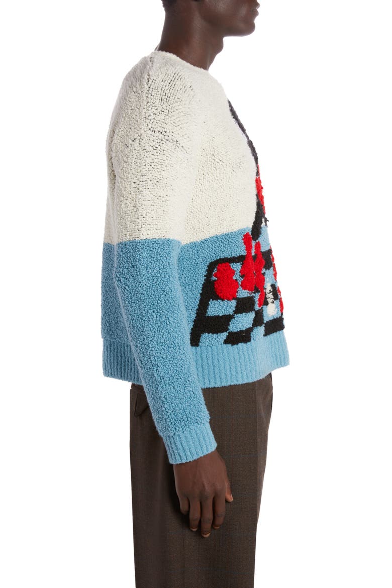 John John Colorblock Jacquard Wool Blend Sweater, Alternate, color, 9149 CHALK/ DUSK