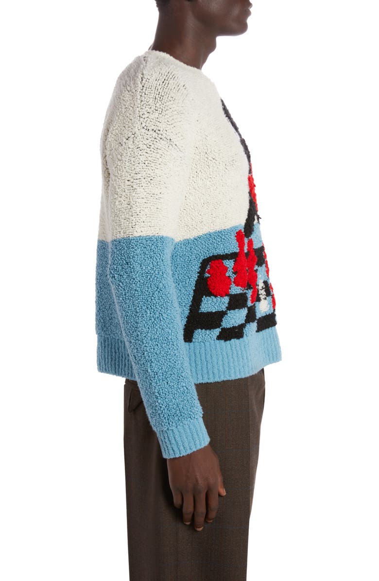 Bottega Veneta John John Colorblock Jacquard Wool Blend Sweater, Alternate, color, 9149 Chalk/ Dusk