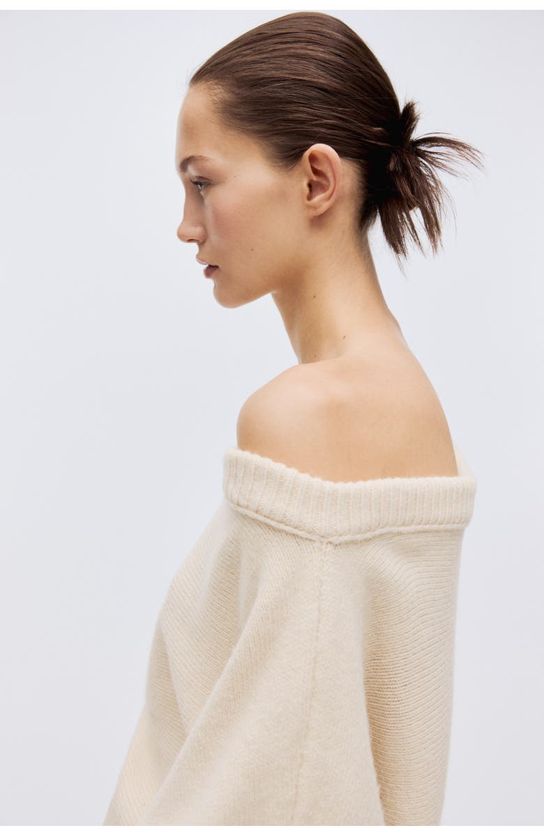 H&M One-shoulder Jumper, Alternate, color, Light Yellow