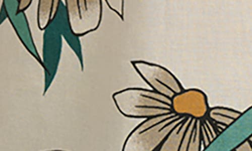 Quiksilver Costal Flora Classic Fit Floal Short Sleeve Cotton Button-up Shirt In Neutral