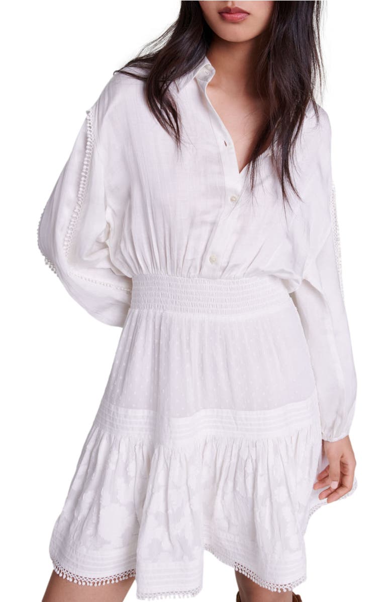 maje Short cotton patchwork dress, Alternate, color, 