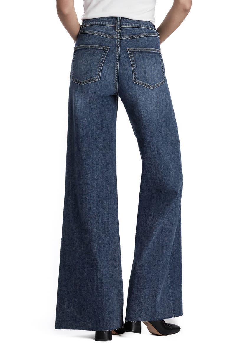 Happy Shaggy High Waist Raw Hem Wide Leg Jeans, Alternate, color, FRAY BLUE