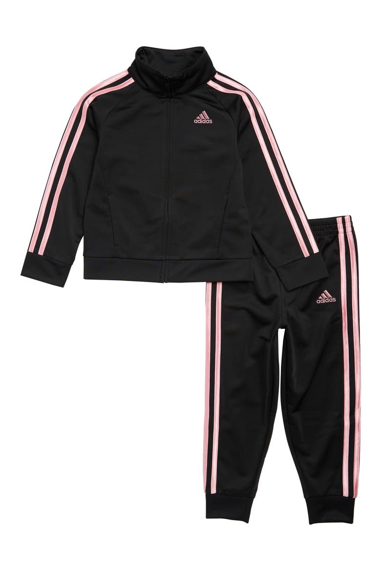 Kids' Core Tricot Tracksuit, Main, color, BLACK W/ LIGHT PINK