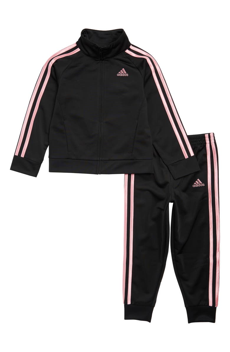 adidas Kids' Core Tricot Tracksuit, Main, color, Black W/ Light Pink