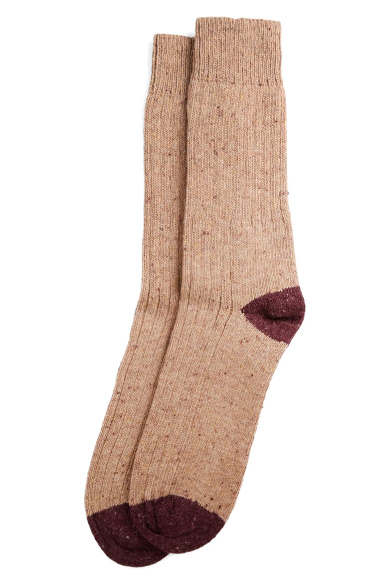 Houghton Wool Blend Boot Socks, Main, color, MILITARY BROWN/ BORDEAUX