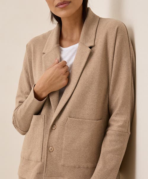 Pact Organic Cotton Airplane Relaxed Blazer In Sesame Heather