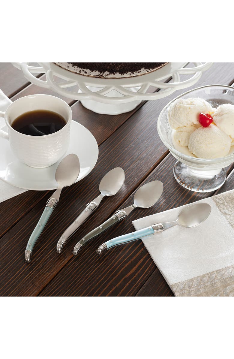 FRENCH HOME Set of 4 Faux Mother-of-Pearl Assorted Coffee Spoons, Alternate, color, 