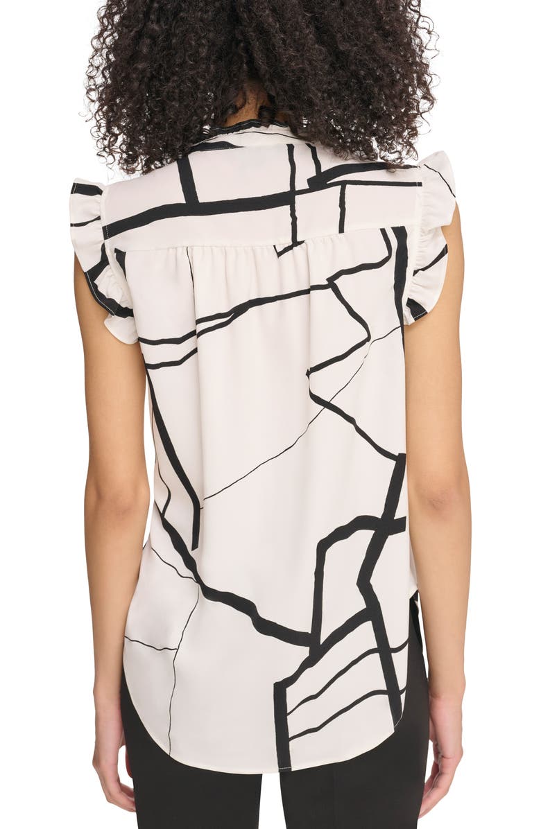 DKNY Ruffle Sleeveless Top, Alternate, color, 