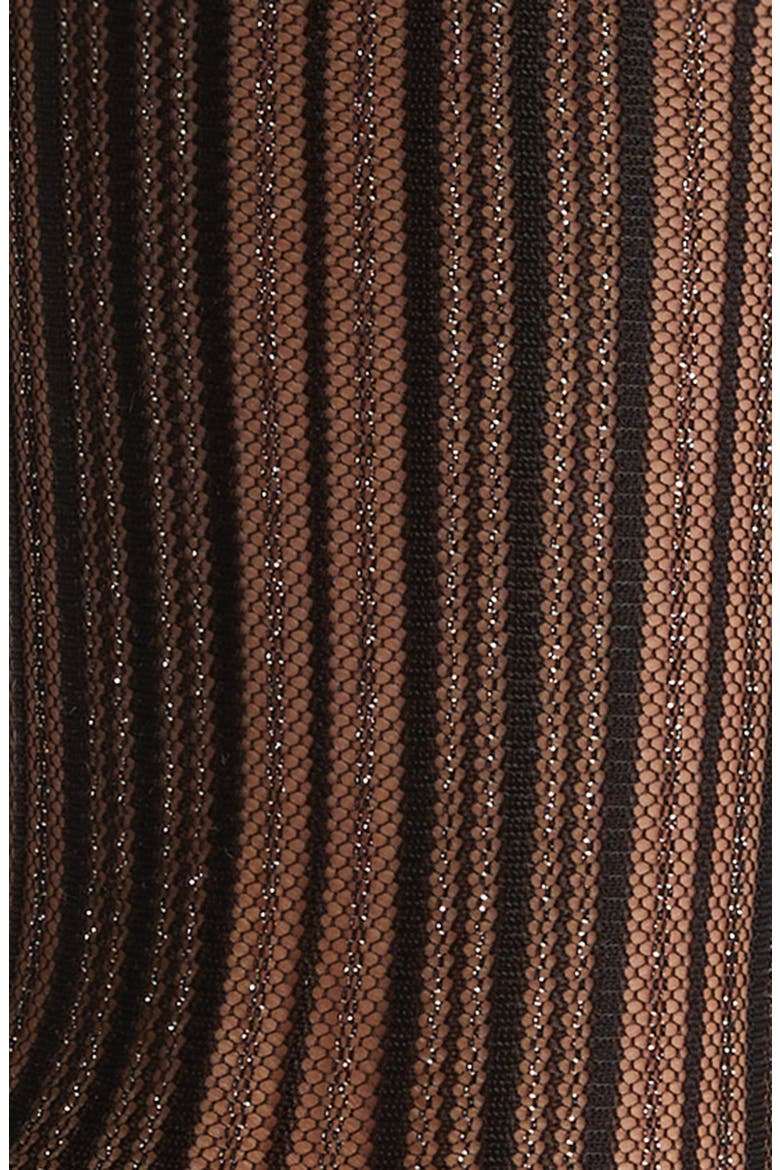 Sheer Candy Stripe Tulle Crew Socks, Alternate, color, BLACK