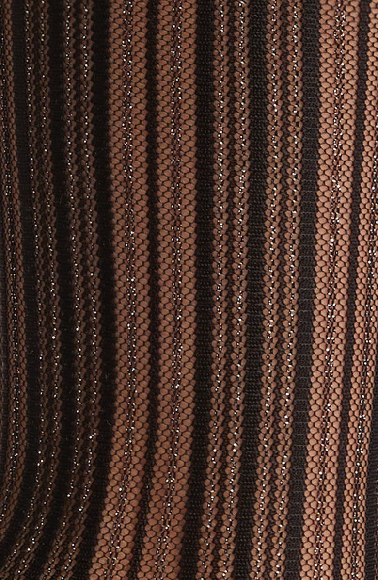 HIGH HEEL JUNGLE Sheer Candy Stripe Tulle Crew Socks, Alternate, color, Black