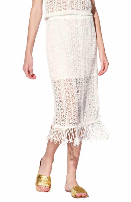 Walter Baker Ivanna Crochet Midi Skirt