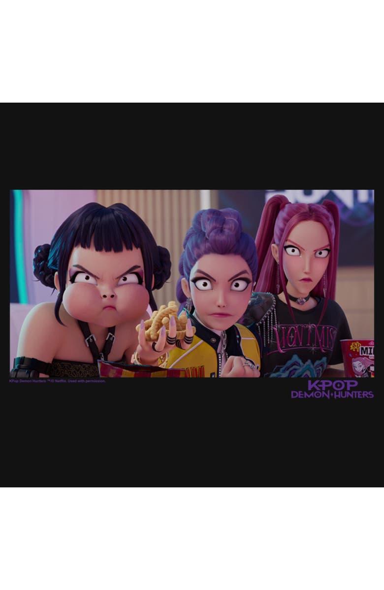 KPop Demon Hunters Girl's KPop Demon Hunters Angry Trio Scene  Graphic T-Shirt, Alternate, color, Black