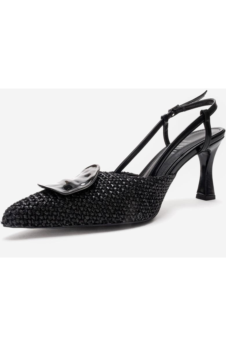 Prologue Shoes Levia Woven Pointed Toe Slingback Pump, Alternate, color, Black