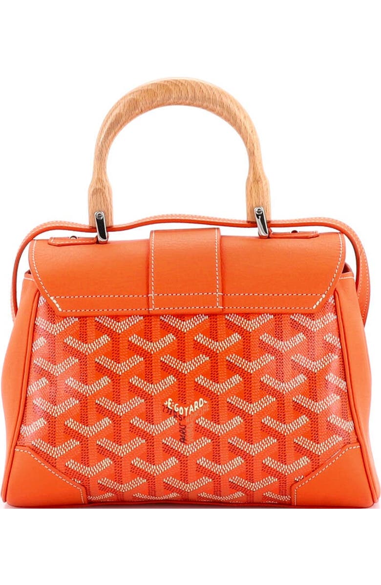 Pre-Owned Goyard Saigon Top Handle Bag Coated Canvas with Leather Mini, Alternate, color, Orange
