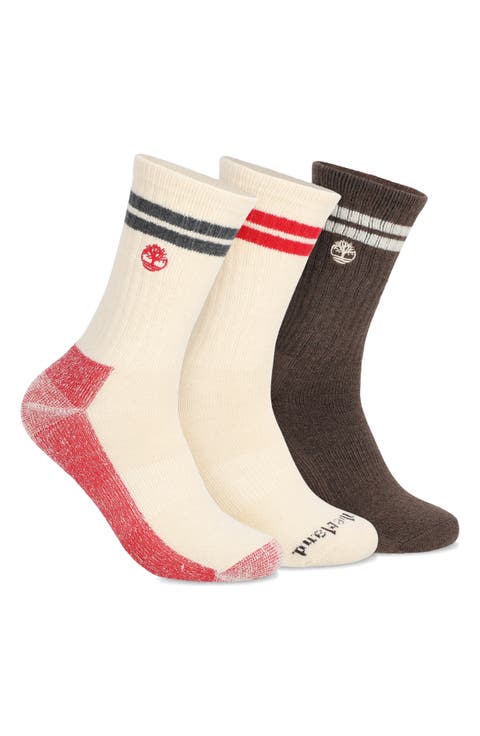 3-Pack Striped Crew Socks