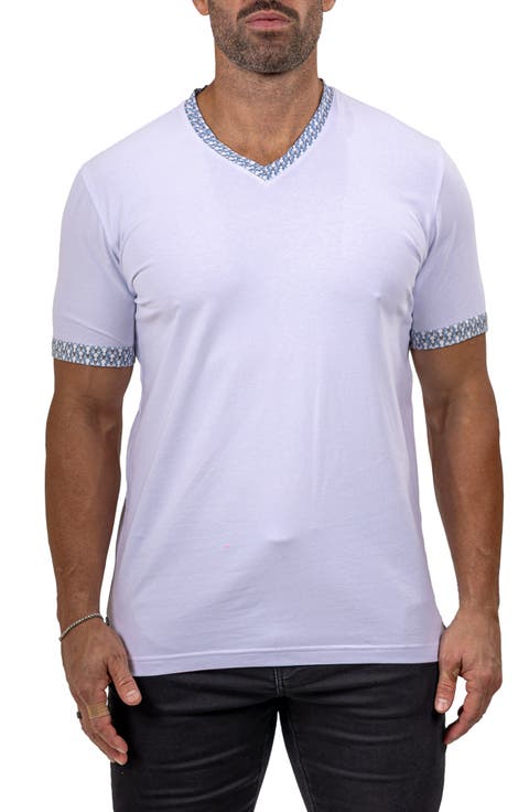 Edison Marthyr0001 White Cotton V-Neck T-Shirt