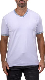 Maceoo Edison Marthyr0001 White Cotton V-Neck T-Shirt