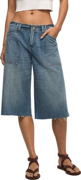 Lucky Brand Low Rise Culotte Denim Shorts