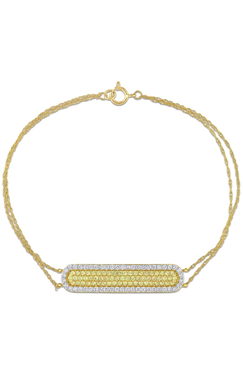 Julianna B. Yellow Sapphire & Diamond Bar Bracelet 10K, Main, color, Sapphire