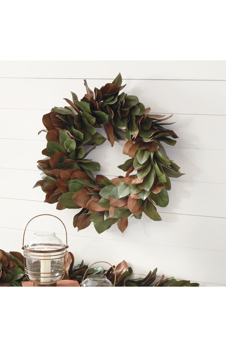 Napa Home & Garden Grand Magnolia Leaf Wreath 30", Alternate, color, 