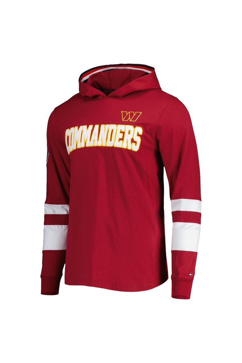 Men's Tommy Hilfiger Burgundy/White Washington Commanders Alex Long Sleeve Hoodie T-Shirt, Alternate, color, Burgundy