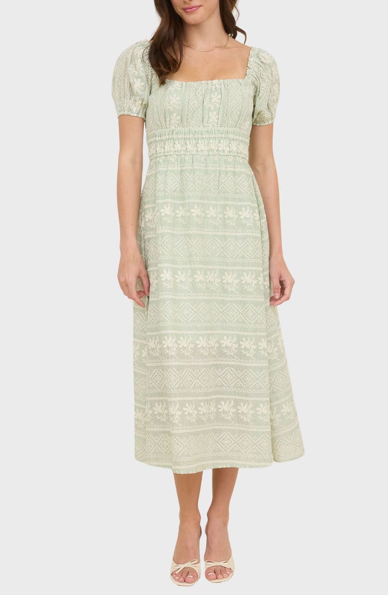 Blu Pepper Embroidered Lace Midi Dress, Main, color, 