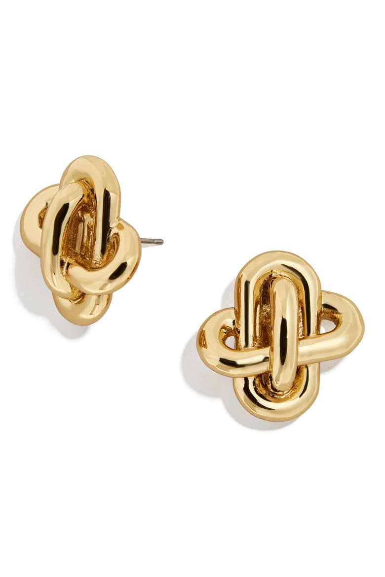 Starboard Button Stud Earrings, Main, color, GOLD