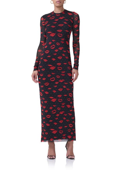 Didi Long Sleeve Mesh Maxi Dress