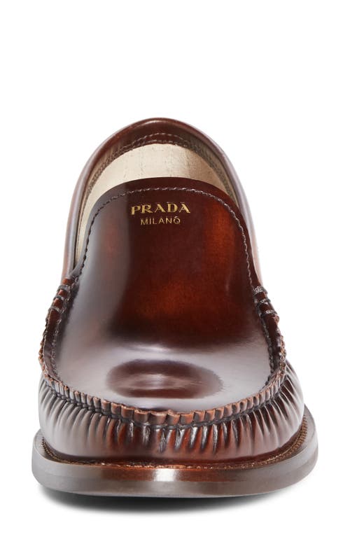 Prada Moc Toe Leather Loafer
