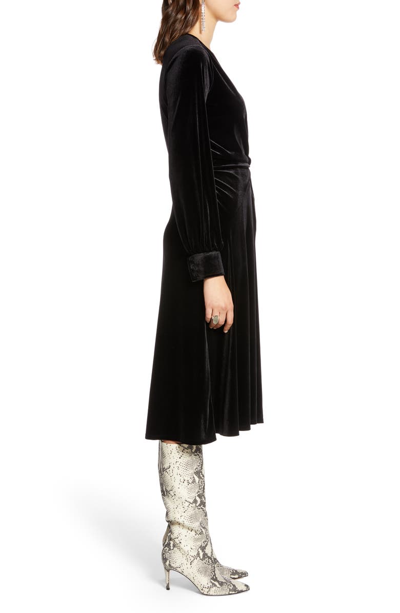Halogen<sup>®</sup> Velvet Faux Wrap Dress, Alternate, color, 