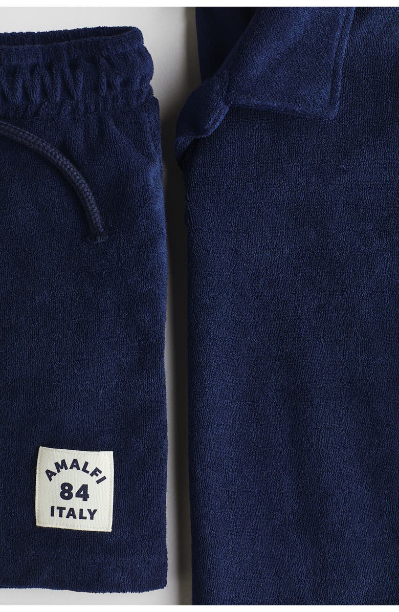 H&M 2-piece Velour Set, Alternate, color, Navy Blue