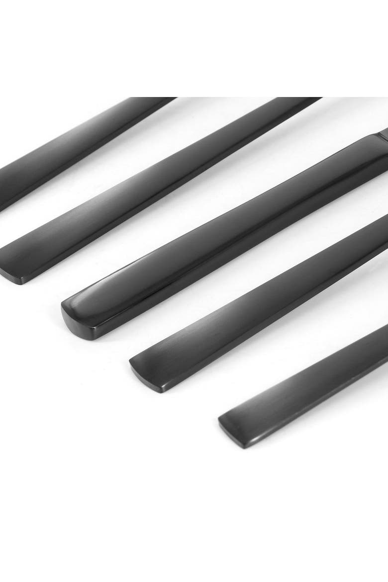 Earlston 20 Piece Stainless Steel Flatware Set, Alternate, color, Black
