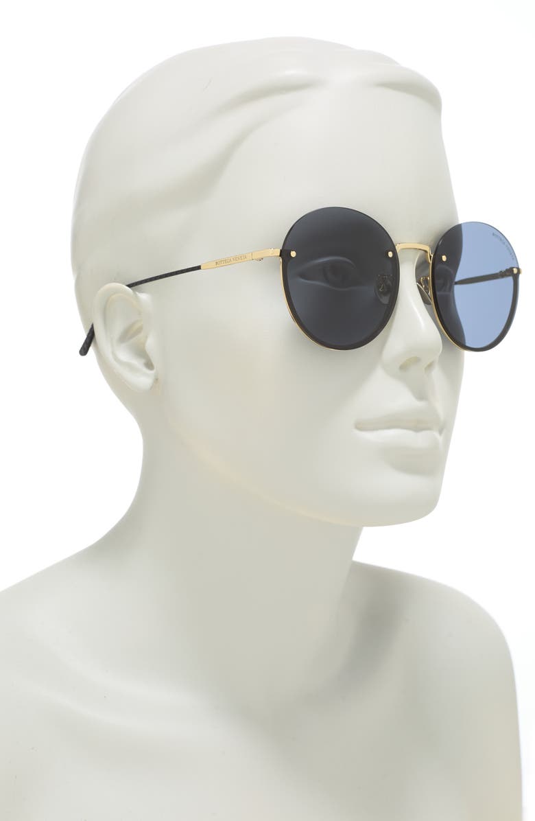 Bottega Veneta 57mm Round Sunglasses, Alternate, color,