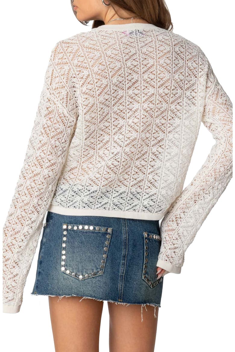 Openwork Sweater, Alternate, color, WHITE
