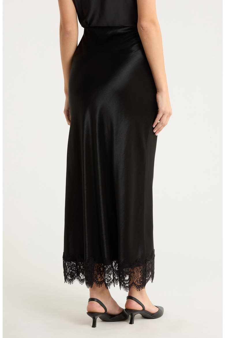The Lacy Favorite Satin Maxi Skirt, Alternate, color, BLACK